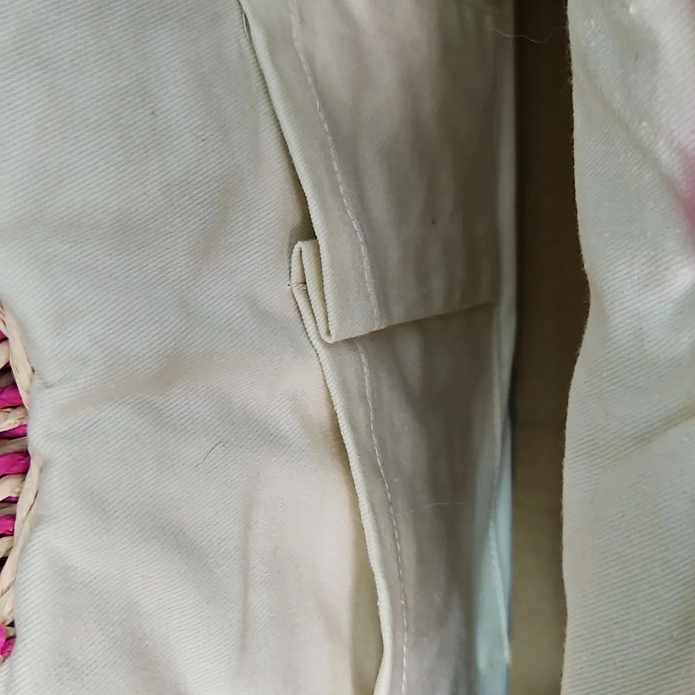 Nordstrom Pink and Cream Woven Tote